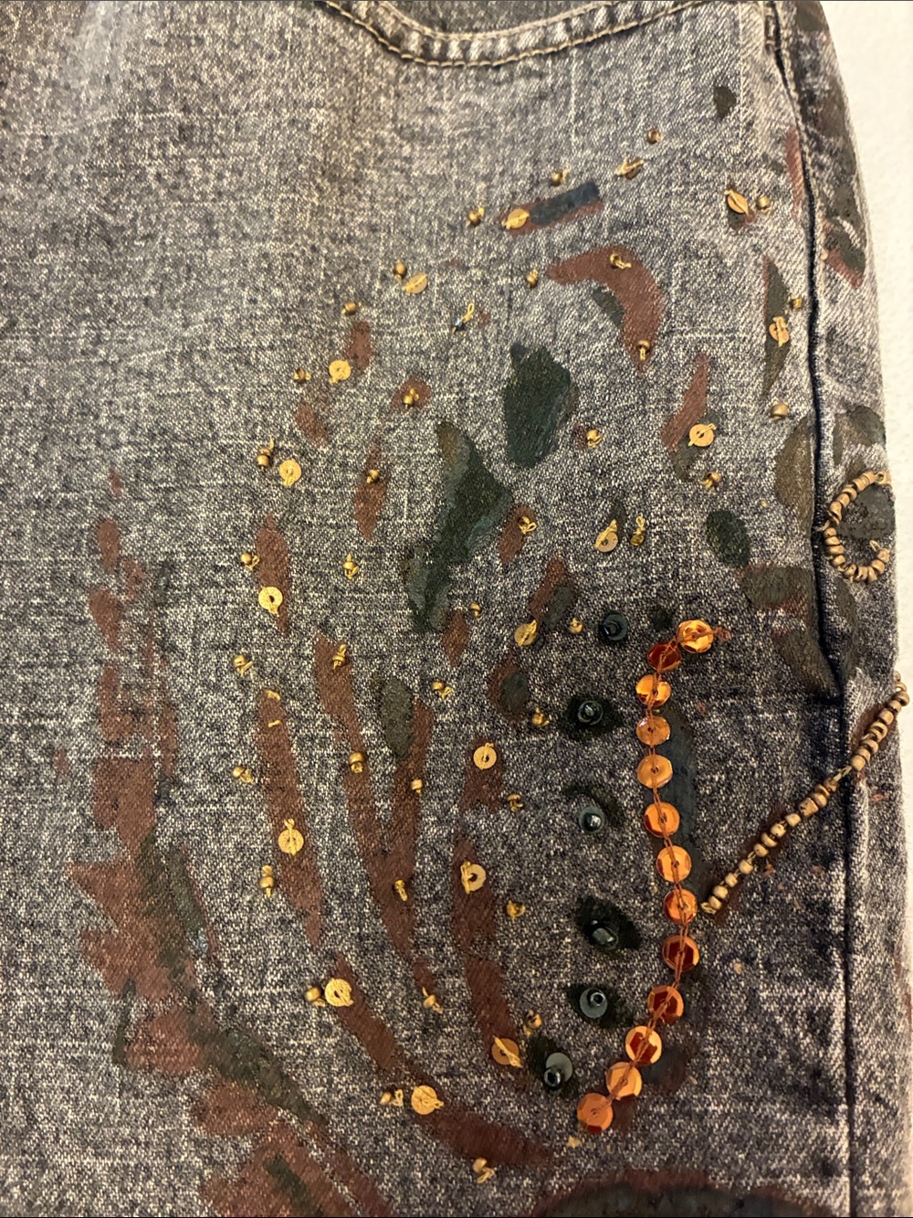Chico's Gray Flare Jeans with Paisley Embroidery - Picture 14 of 15